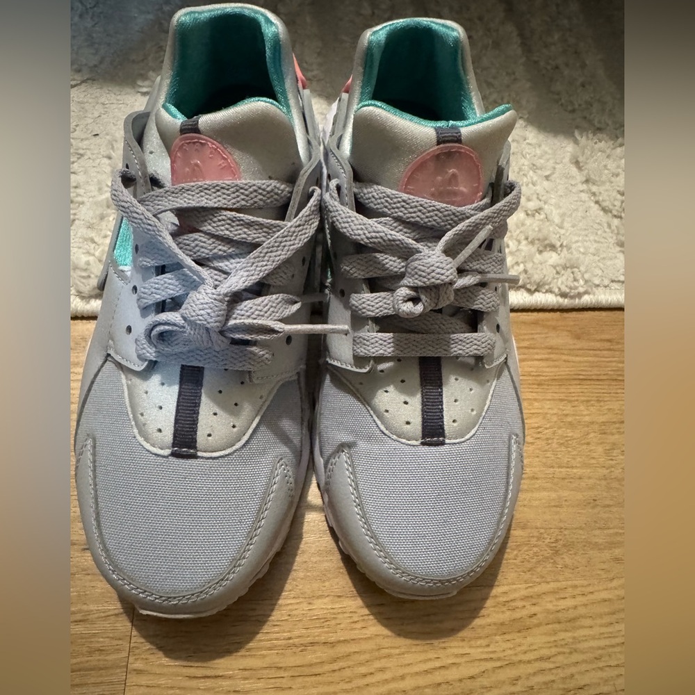 Coral, teal and grey Nike Huaraches